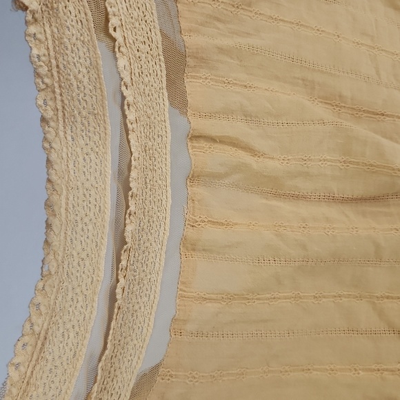 Free People Blouse Womens Extra Small Oberoi Babydoll Top Yellow Lace Y2K Boho - Picture 10 of 10